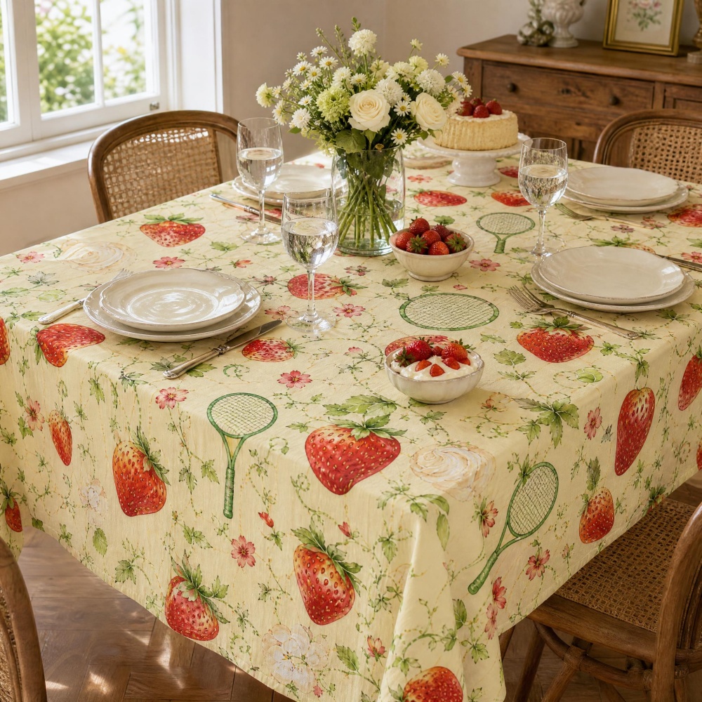Strawberry Floral Table Cloth  - Table Tennis News Today review and price