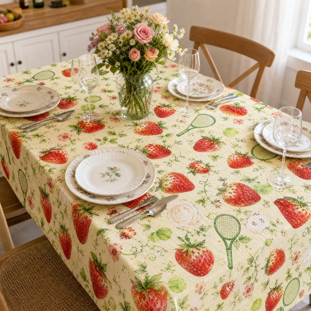 Strawberry Floral Table Cloth  - Table Tennis News Today review and price