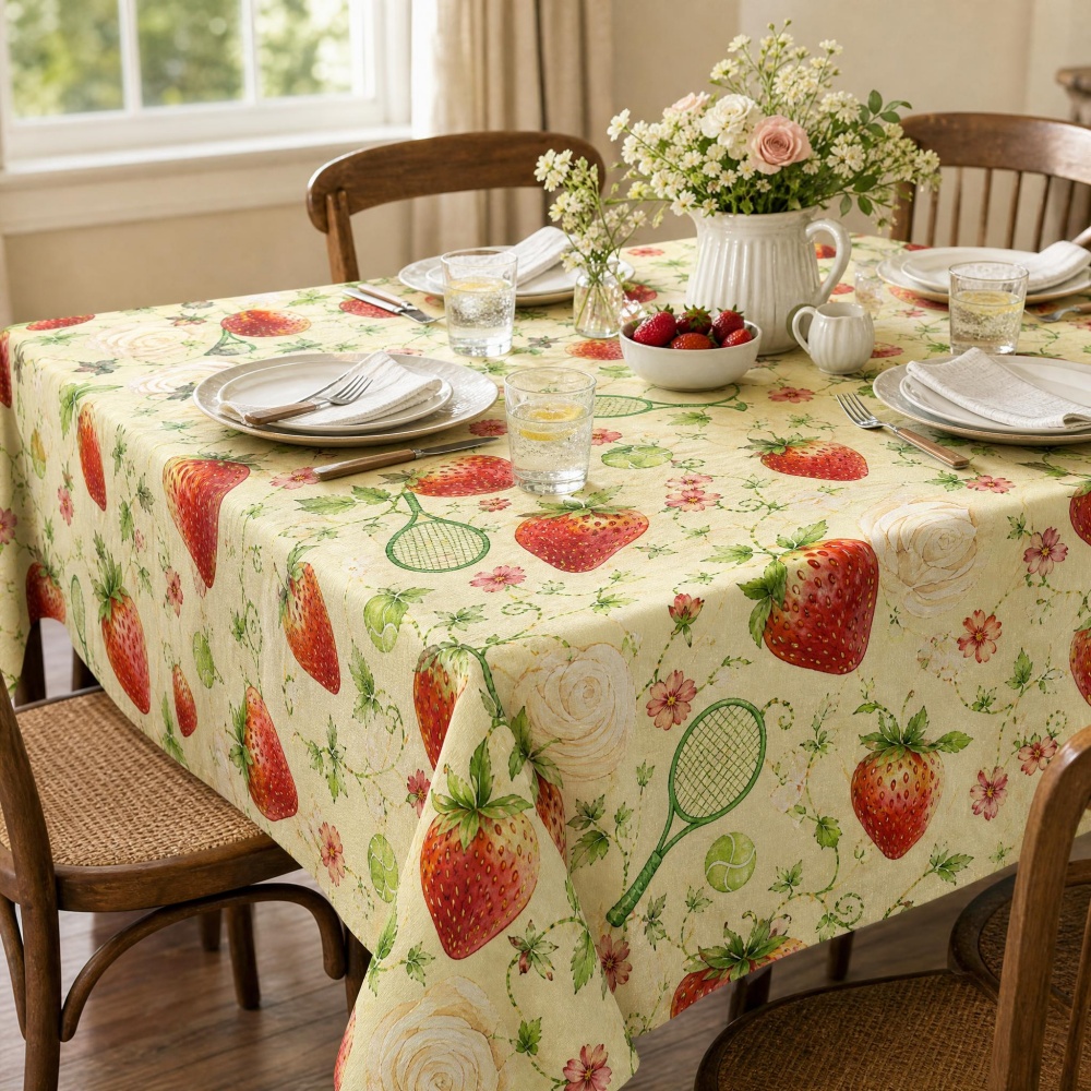 Strawberry Floral Table Cloth  - Table Tennis News Today review and price
