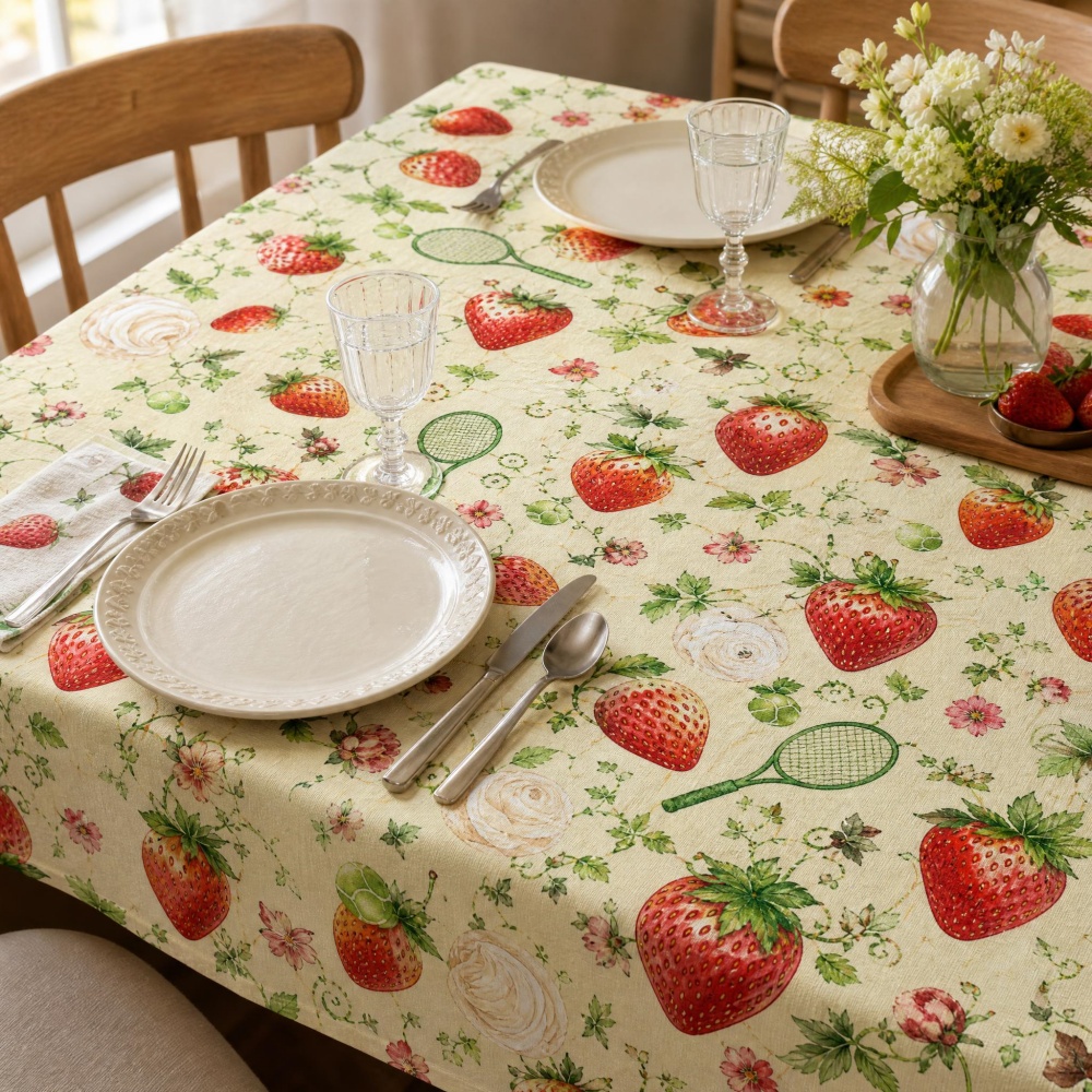 Strawberry Floral Table Cloth  - Table Tennis News Today review and price